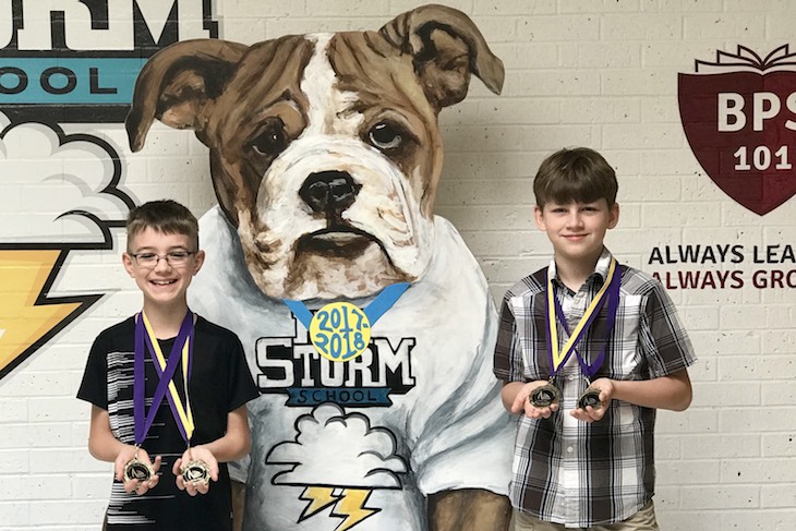<p>HCS National Honor Roll and Team Medal winners (from left) Tommy Blough and Maxim Rykalin.</p>
