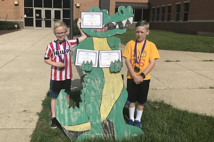 <p>AGS National Honor Roll winners (from left) Abel Verweij and Andrew Gorr. Andrew is also a Team Medal winner. </p>
