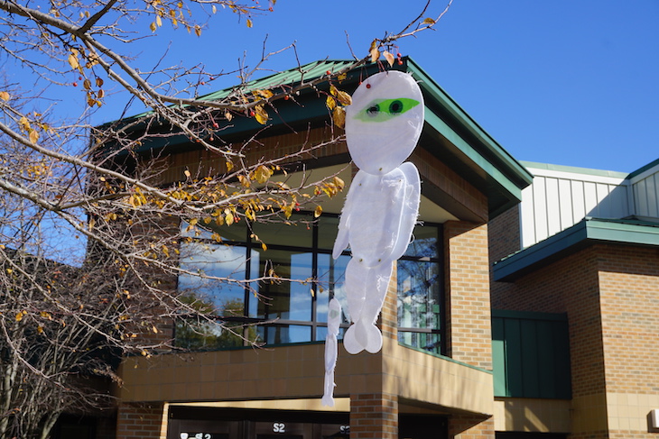 <p>In honor of Halloween and Ms. Crimi’s  book, “Where’s My Mummy,” JBN staff members placed mummies in the school trees.</p>
